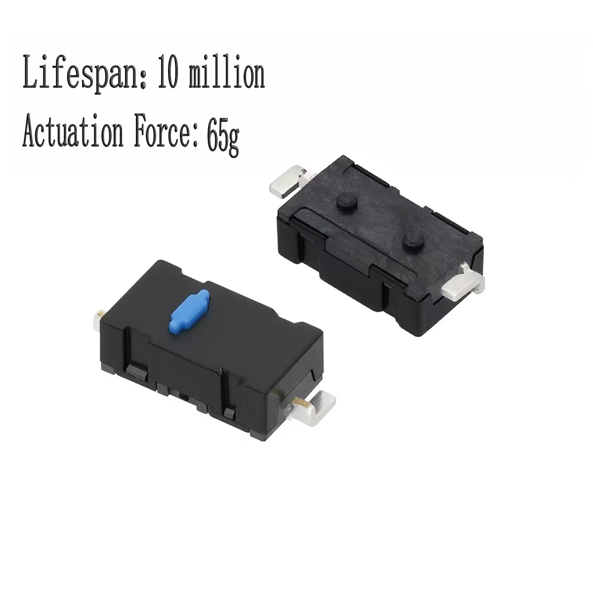 SMD Micro Switch 10 Million Lifespan, 65g/90g/120g Actuation Force, Tactile Push Button Switch for Gaming Controller, Mouse Peripheral Replacement Parts