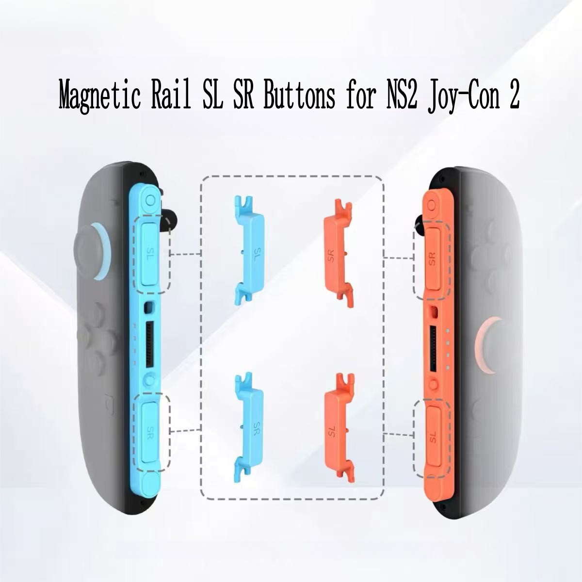 SL SR Trigger Buttons Replacement for Nintendo Switch 2 Joy-Con 2 Controller, Magnetic Rail SL SR Button Repair Parts